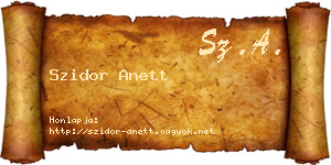 Szidor Anett névjegykártya